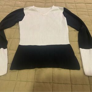 Black and Grey Sleek v-neck Sweater